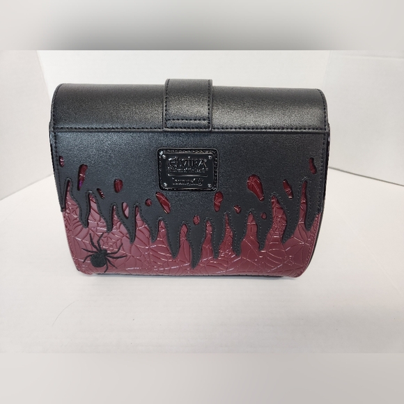 Loungefly Elvira Mistress Of The Dark Crossbody NWT Red/Black Spiderweb Goth - Picture 2 of 16